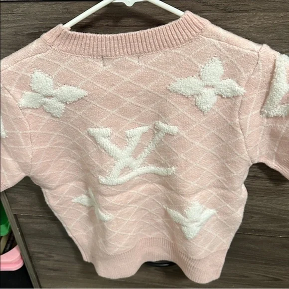 Light pink & white knit top - Picture 4 of 4